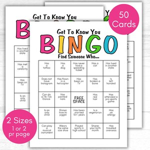 Get to Know You Bingo, Find the Guest Bingo, Icebreaker Bingo, Icebreaker Game, Find Someone Who Bingo, Mingle Bingo, Pary Starter