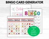 Bingo Card Generator, Editable Bingo Card, DIY Fillable Gae Cards, Personalized BINGO Game, Custom Bingo Game, Bingo Creator, Fillable Game