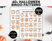 Halloween Bingo Patterns, Printable Halloween Bingo Game, Bingo Patterns Download, Fall Bingo Patterns, Bingo Winning Patterns