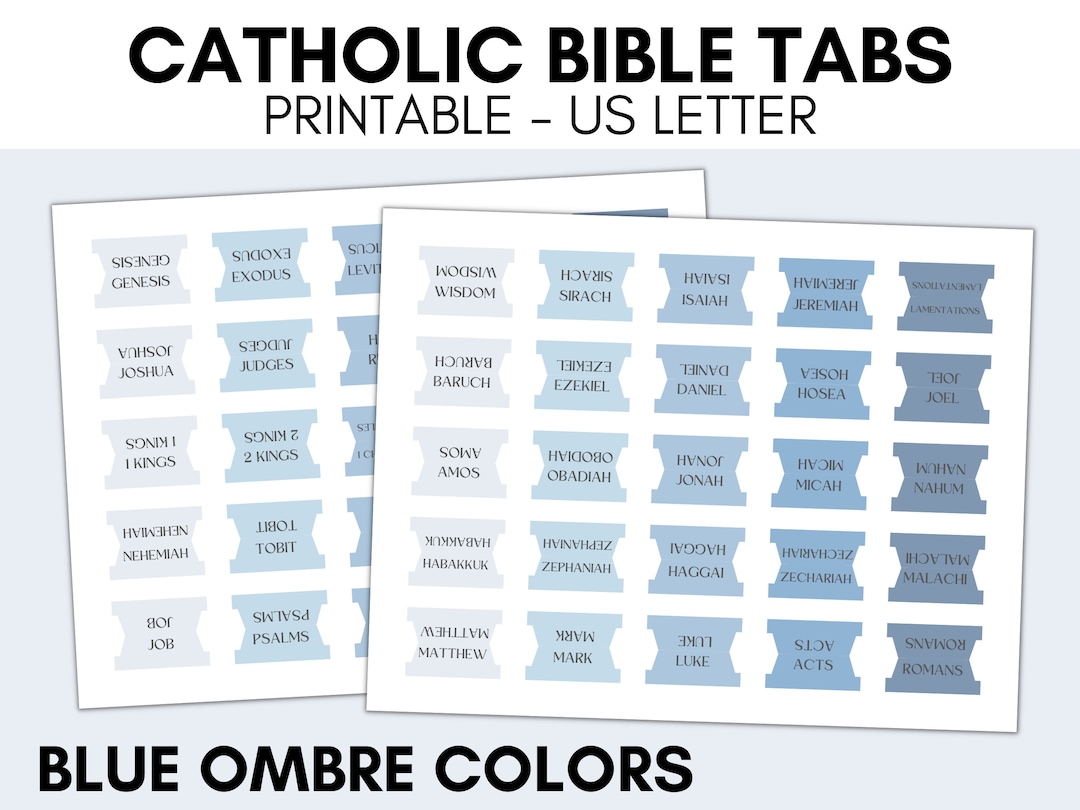 Printable Catholic Bible Tabs, Bible Tabs Printable, DIY Bible Tabs