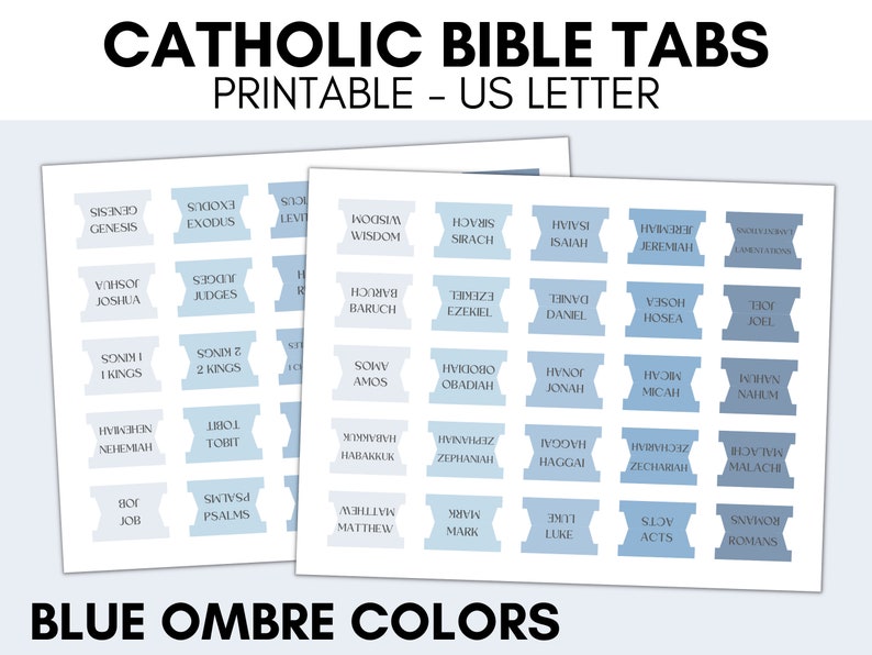 Printable Catholic Bible Tabs, Bible Tabs Printable, DIY Bible Tabs ...