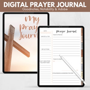 Digital Prayer Journal, Digital Planner, Pray Journal Templates, Faith Planner Notebook, Printable Prayer Journal, Printable Prayer Journal