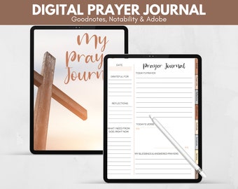 Digital Prayer Journal, Digital Planner, Pray Journal Templates, Faith Planner Notebook, Printable Prayer Journal, Printable Prayer Journal
