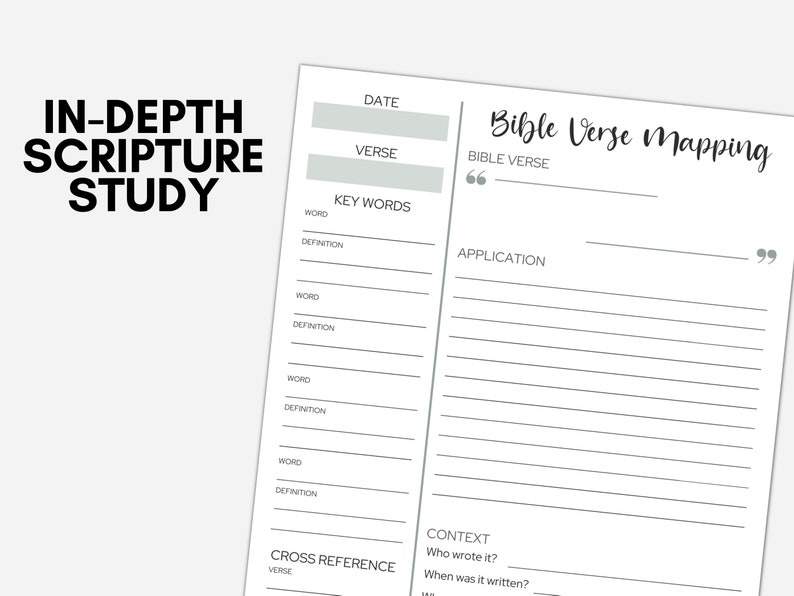 Bible Verse Mapping Template Scripture Mapping Journal - Etsy