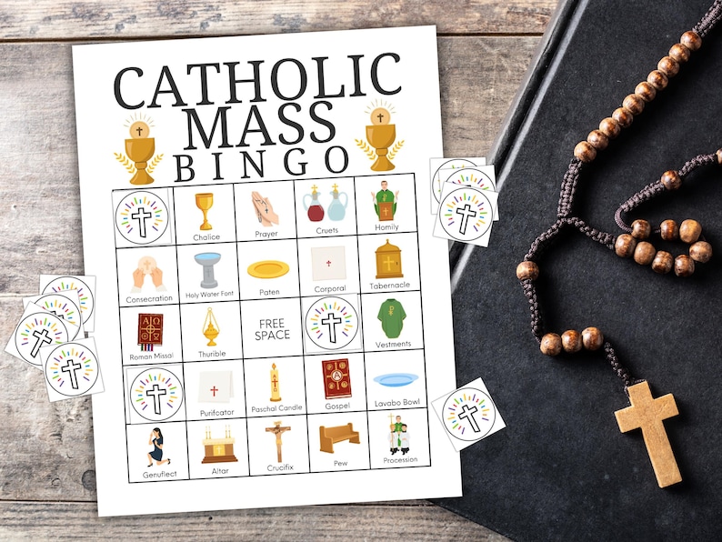 Catholic Mass Bingo, Religious Education, First Communion Game, Faith ...