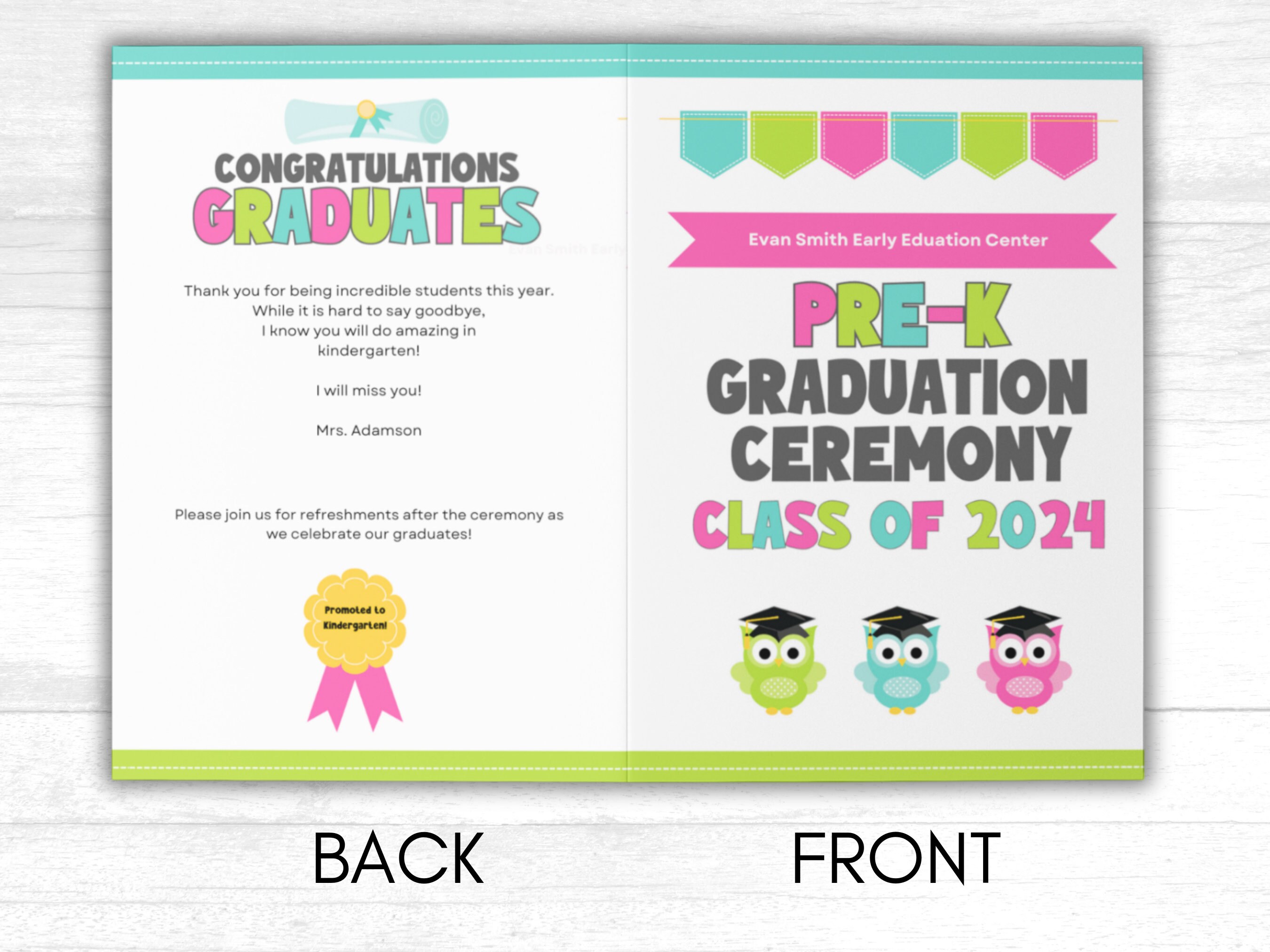 Pre k graduation program template graduation program for pre k
