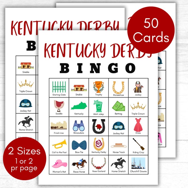Kentucky Derby Bingo, Kentucky Derby Party, Horse Bingo, Run for the Roses, Kentucky Derby Party Game