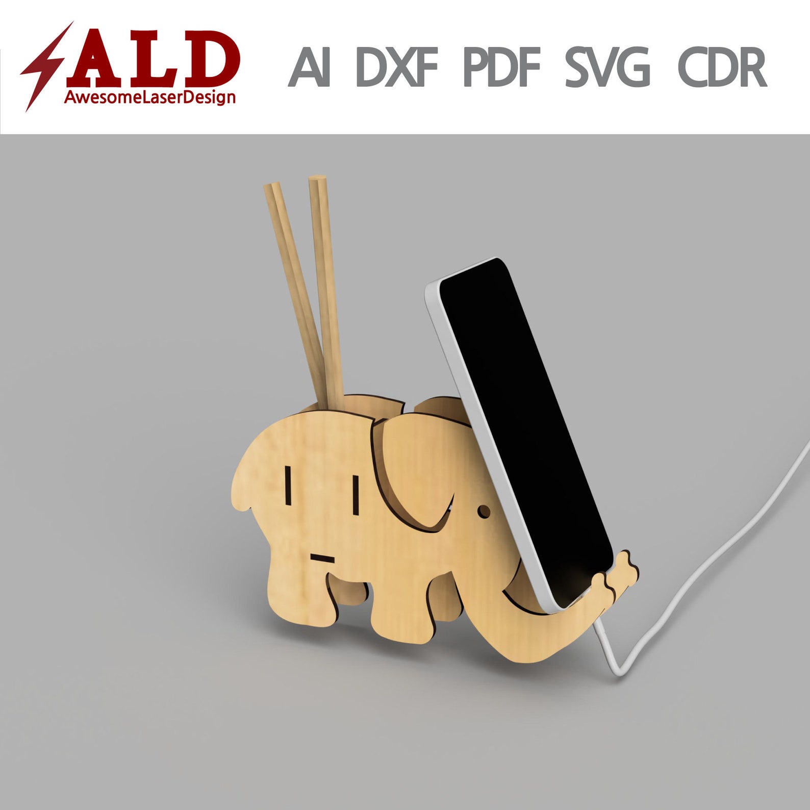 Mobile Phone Stand Laser Cut Files Ai Pdf Svg Cdr Dxf Files for Laser