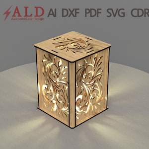 Arquivos de corte a laser de caixa de luz arquivos lightbox svg arquivos dxf para arquivo de corte a laser corte a laser modelo de corte a laser vetorial arquivos de corte a laser glowforge