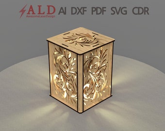 Light box laser cut files lightbox svg files dxf files for laser lasercut file laser cut vector laser cut template glowforge lasercut files