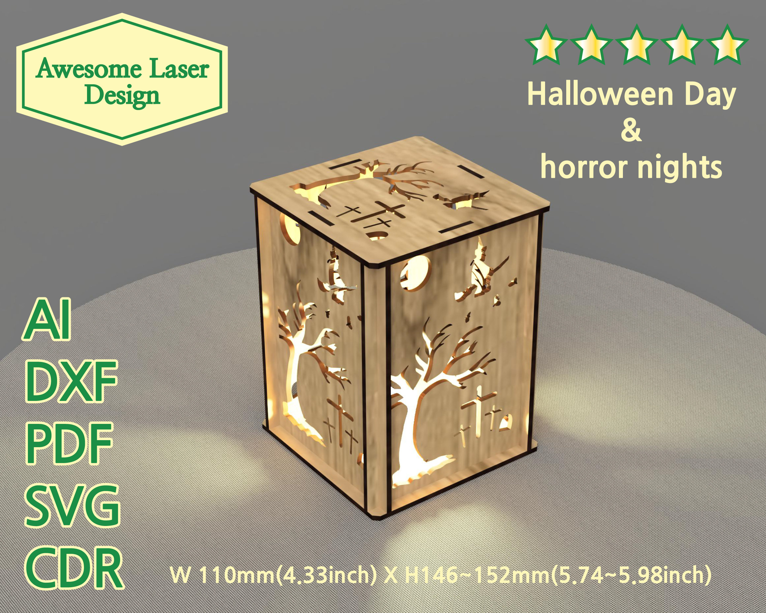 Light Box Laser Cut Files Lightbox Svg Files Dxf Files for Laser Lasercut File Laser Cut Vector