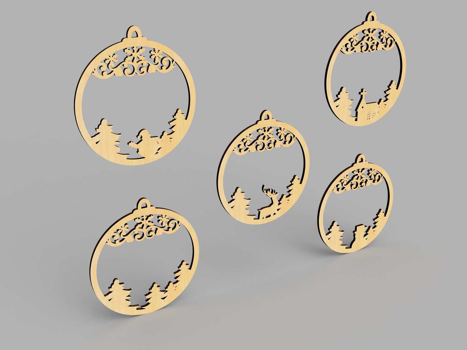 Christmas Ornaments Christmas Laser Cut Files Ai Pdf Svg Cdr Etsy