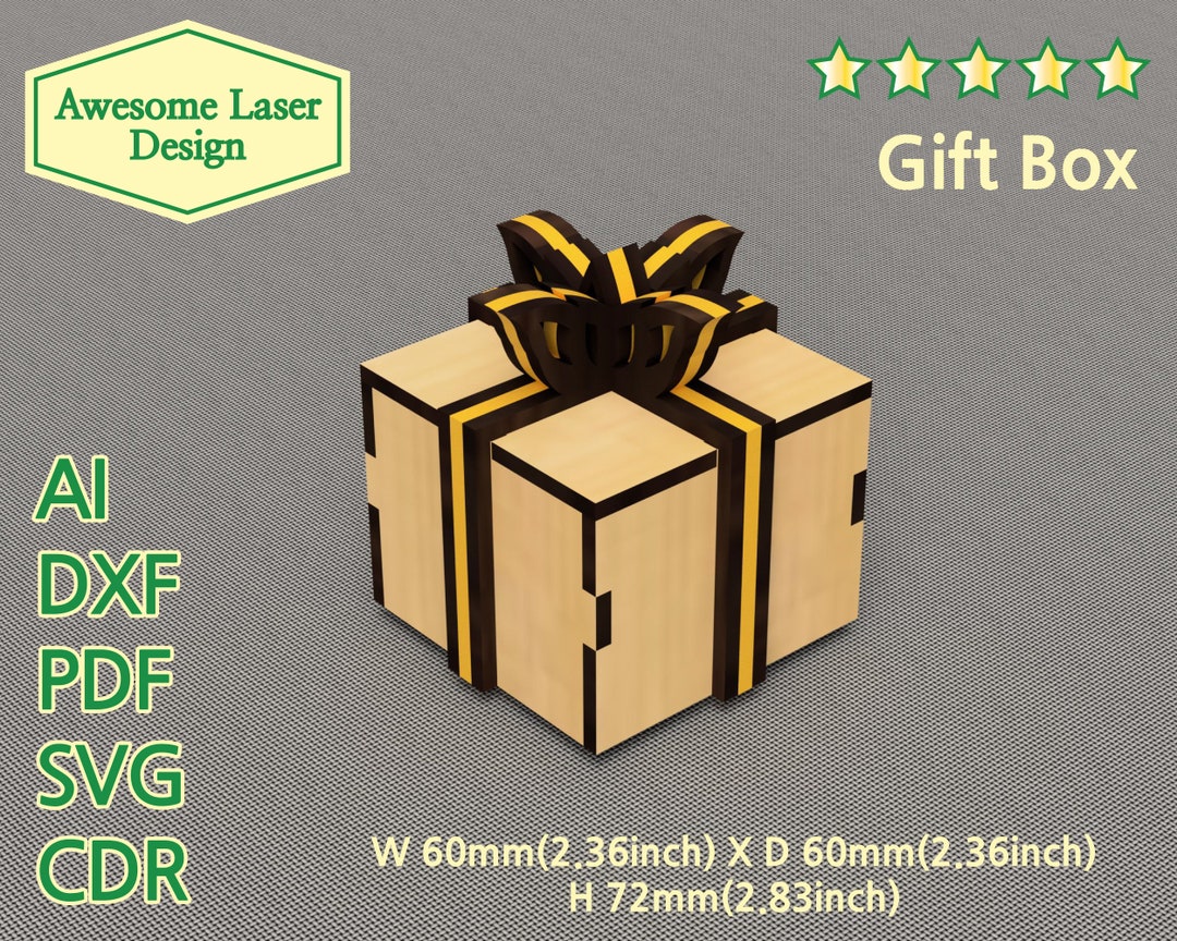 Gift Box Laser Cut Files Svg Files Dxf Files for Laser Lasercut File ...