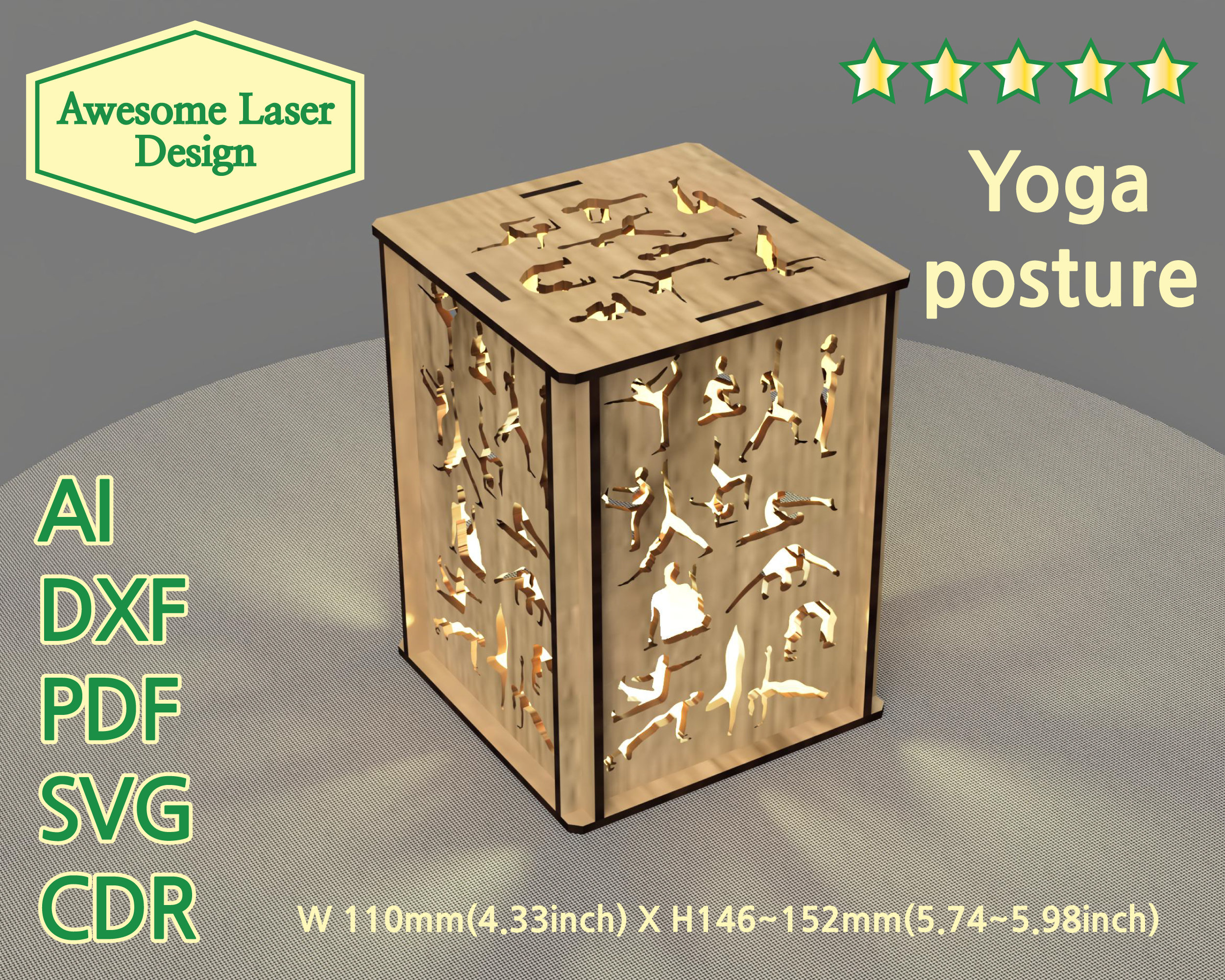 Light Box Laser Cut Files Lightbox Svg Files Dxf Files for Laser Lasercut File Laser Cut Vector