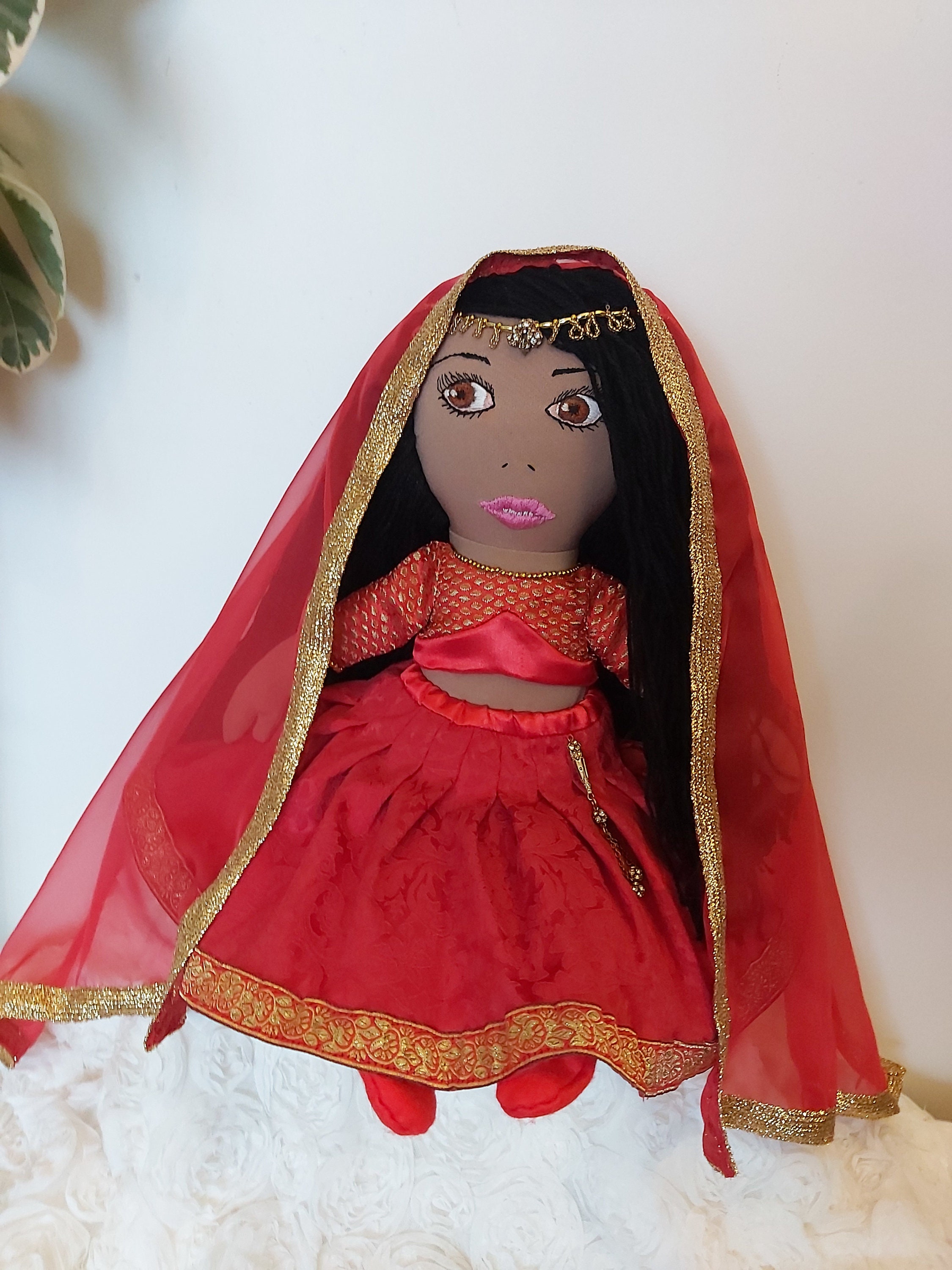 Handmade Indian Rag Doll in Lace Red Sari Dress Etsy