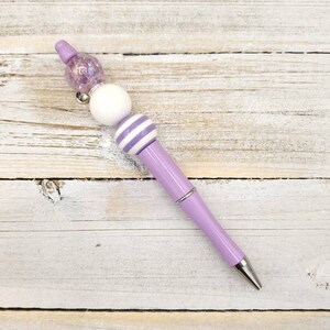 Purple Beaded Pen, Writer Gifts, College Gifts for Girls, Unique Gift for Girlfriend, Fidgets for Adults, Stationery Pens, Tween Girl Gift
