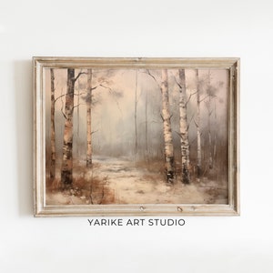Snow Winter Landscape Painting Christmas Wall Art Christmas Print Forest Wall Art Vintage Christmas Decor Winter Print Holiday Digital 184AI