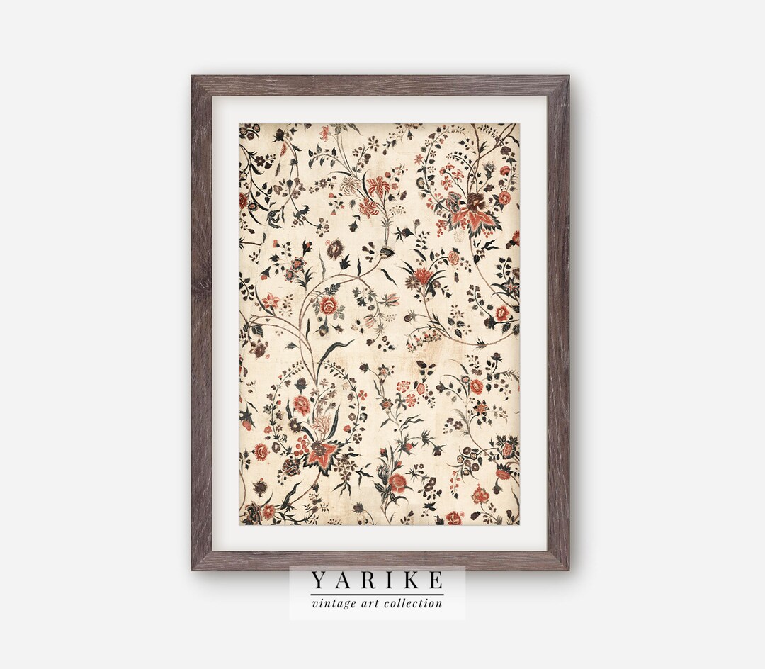 Vintage Printable Tapestry Art Print Neutral Botanical - Etsy