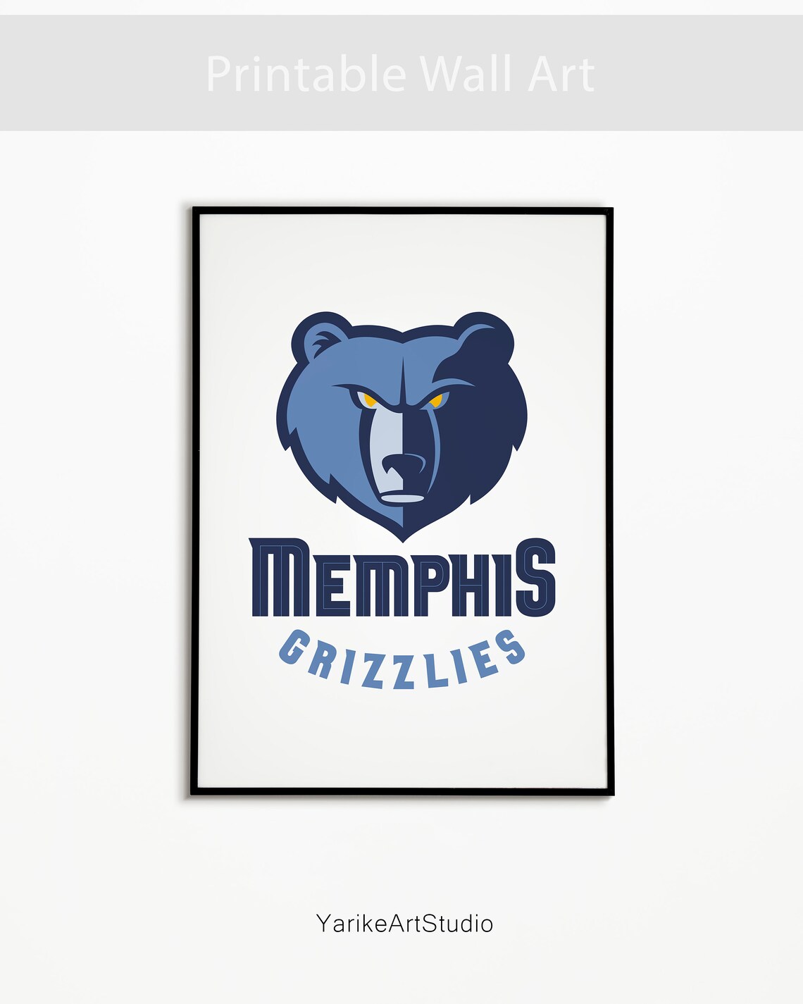 Memphis Grizzlies Print Wall Tennessee Basketball Wall Art Etsy