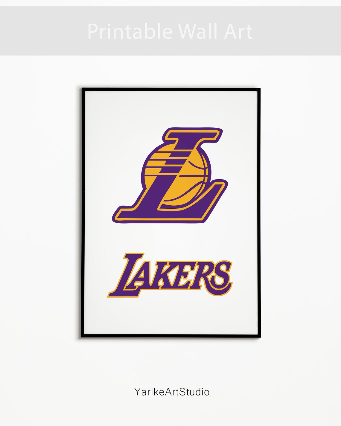 Lakers Prints Wall Los Angeles Lakers Wall Art Basketball Etsy