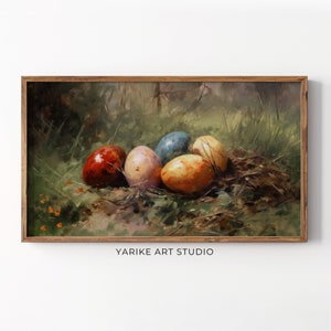Easter Eggs Samsung Frame TV Art, Easter Landscape TV Art Frame, Easter Decor Vintage Farmhouse TV Art, Spring Cottagecore Tv Art, 114