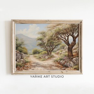 Vintage Countryside Landscape Oil Painting Country Farmhouse Print Antique Spring Wall Art Farmhouse Decor Downloadable Print 519