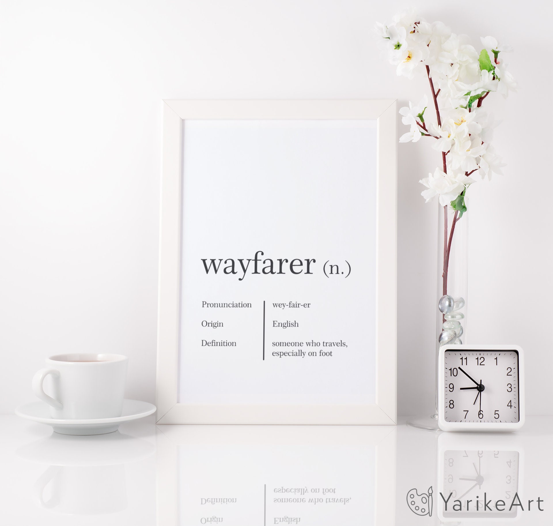 Wayfarer Definition Print Traveler Quotes English Art Wayfarer Etsy