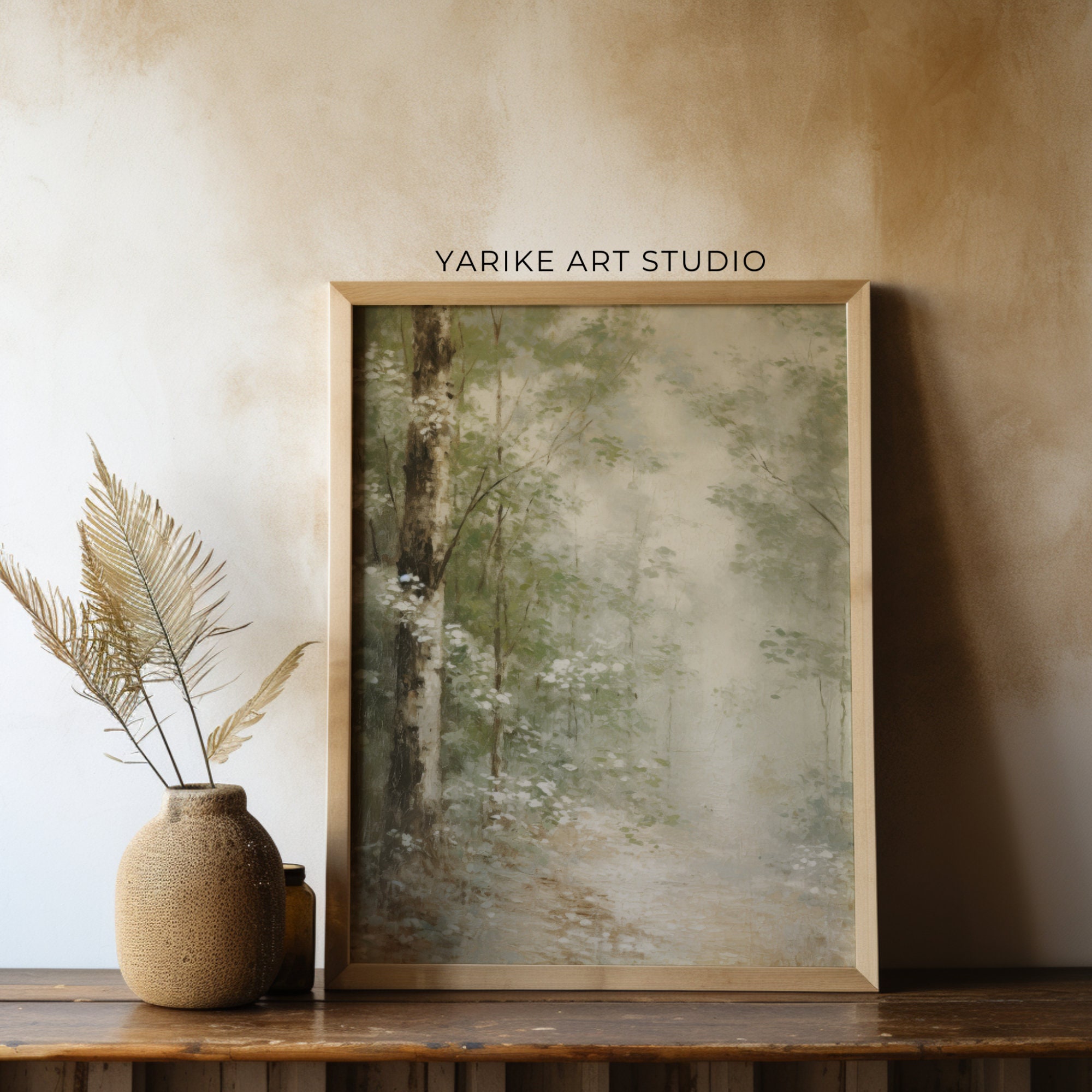 Printable Forest Wall Art, Nature Digital Print, Green Forest Print ...