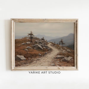 Rustic Mountain Landscape Painting | Vintage Cabin Art Print | Digital Print | Downloadable PRINTABLE | 520
