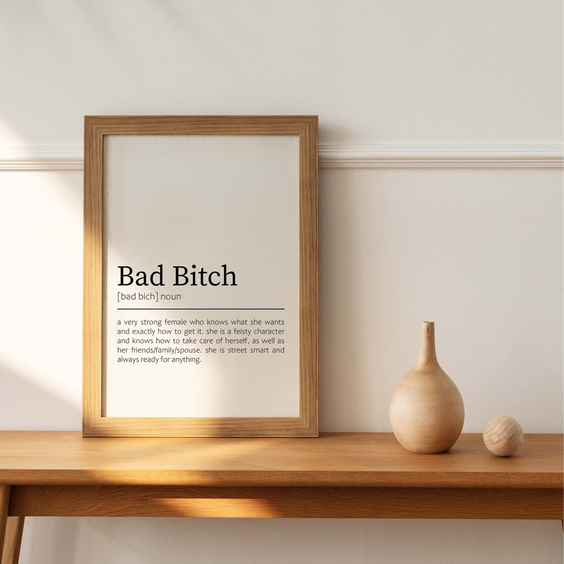 Bad Bitch Definition Print Printable Wall Art Minimal Wall | Etsy