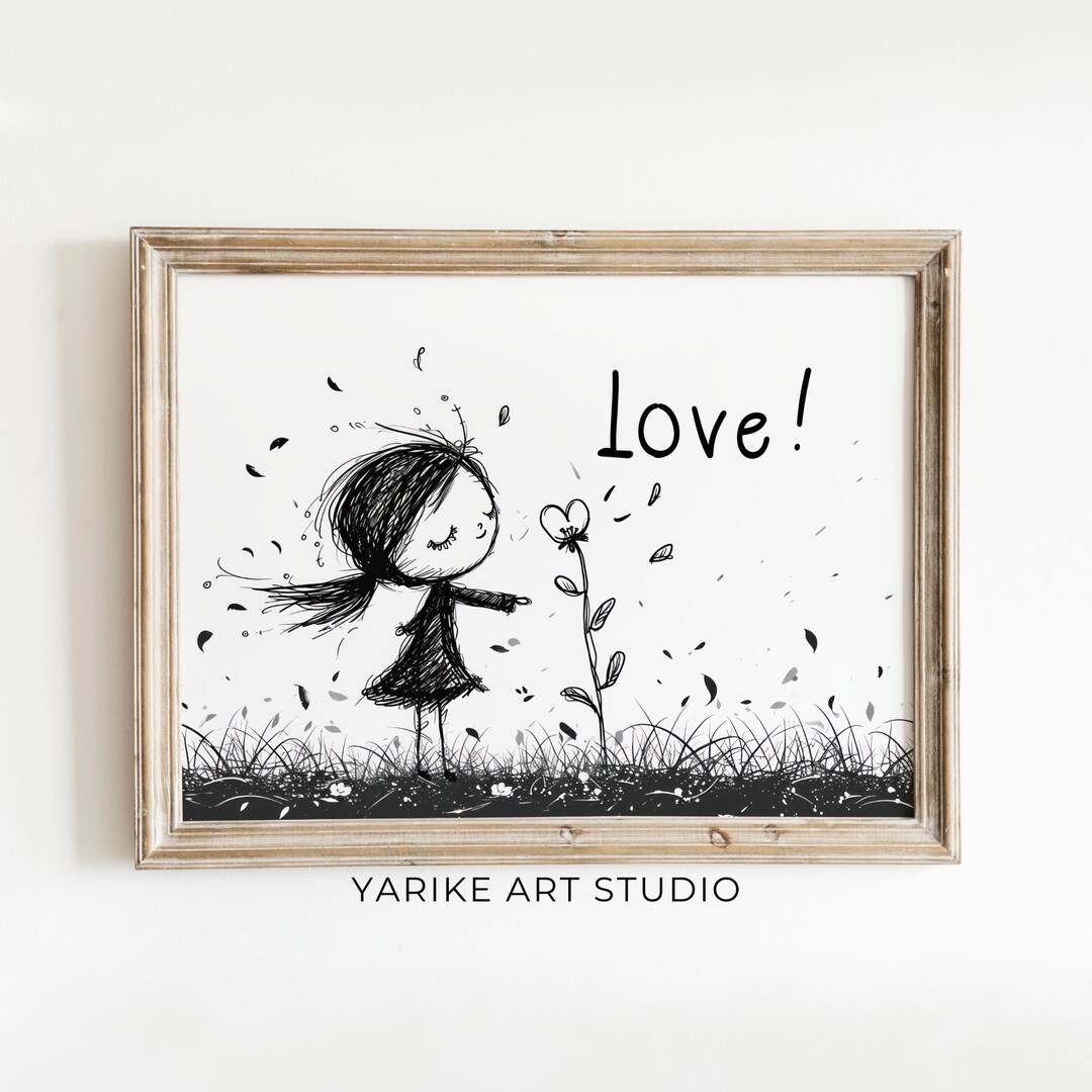 Valentines Day AI Wall Art Print Girl Flower Art Valentines Day Love Gift Valentines Day Wall