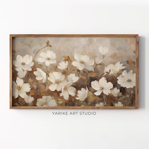 Samsung Frame TV Art, Spring Wildflower Field, Country Flowers Art, Warm Tone Wildflowers Art, Digital Download Frame TV Art, 129