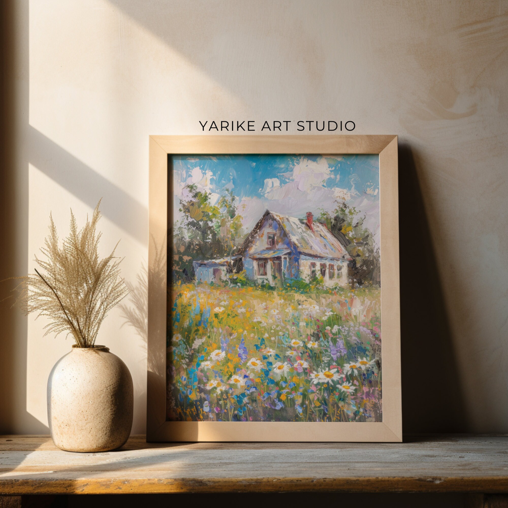 Wandbild Bauernhof Mit Windmühle – Gerahmt, Landhausstil, 40,6x28,9 Cm