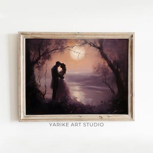 Dunkler schwermütiger romantischer Druck | Valentinstag DRUCKBARE Wand Kunst | Vintage Romantik Dekor | Liebesgeschichte Gemälde | KREUZ | 262-AI
