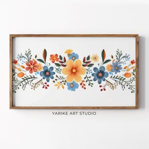 Wildflowers Illustration Samsung Frame TV Art, Floral Oil Painting Frame TV, Spring Botanical TV Art, Victorian Home Decor, 248