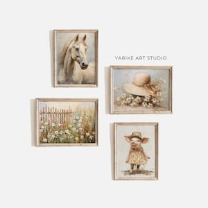 Vintage Kitchen Wall Art | Set of 4 | vintage gallery wall set | cottage wall art | antique prints | 02