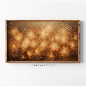 Samsung Frame TV Art, New Years Eve Fireworks Painting, Vintage Holiday Art Tv Frame, Christmas Decor, Xmas Tv Art, DIGITAL Download, 151