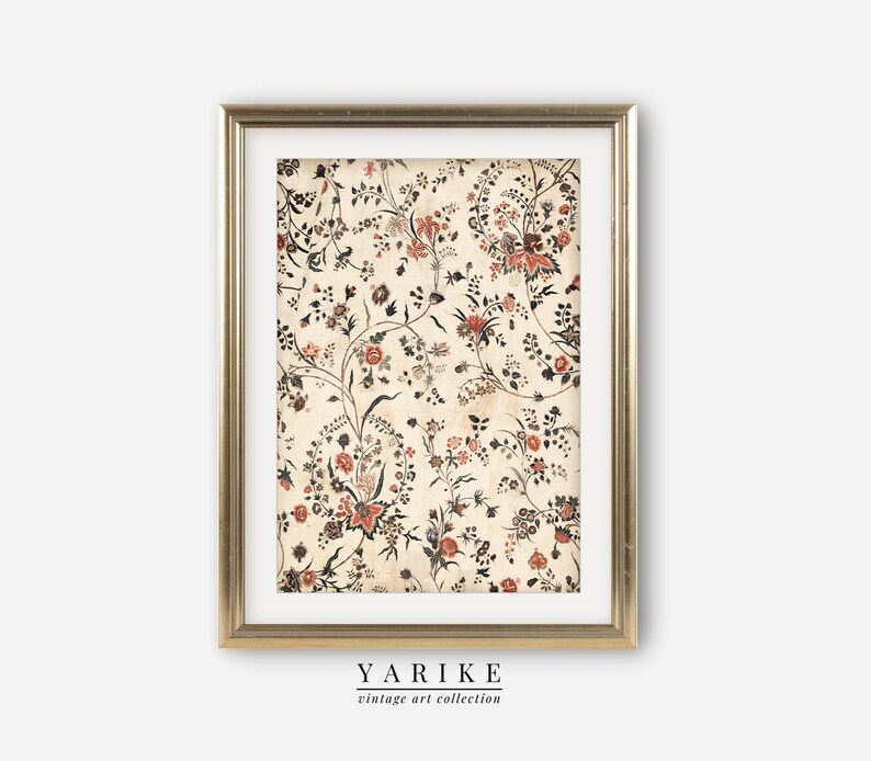 Vintage Printable Tapestry Art Print Neutral Botanical Etsy