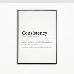 Consistency Definition Print Printable Wall Art Definition - Etsy