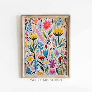 Wildflowers Oil Painting Spring Decor Vintage Spring Wall Art Farmhouse Decor Easter Decor Floral Print Spring Print Digital 543