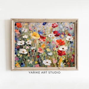 Wildflowers Oil Painting Spring Decor Vintage Spring Wall Art Farmhouse Decor Easter Decor Floral Print Spring Print Digital 623