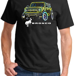 2021-24 Ford Bronco 4x4 Neon Design Full Color Tshirt Yellow