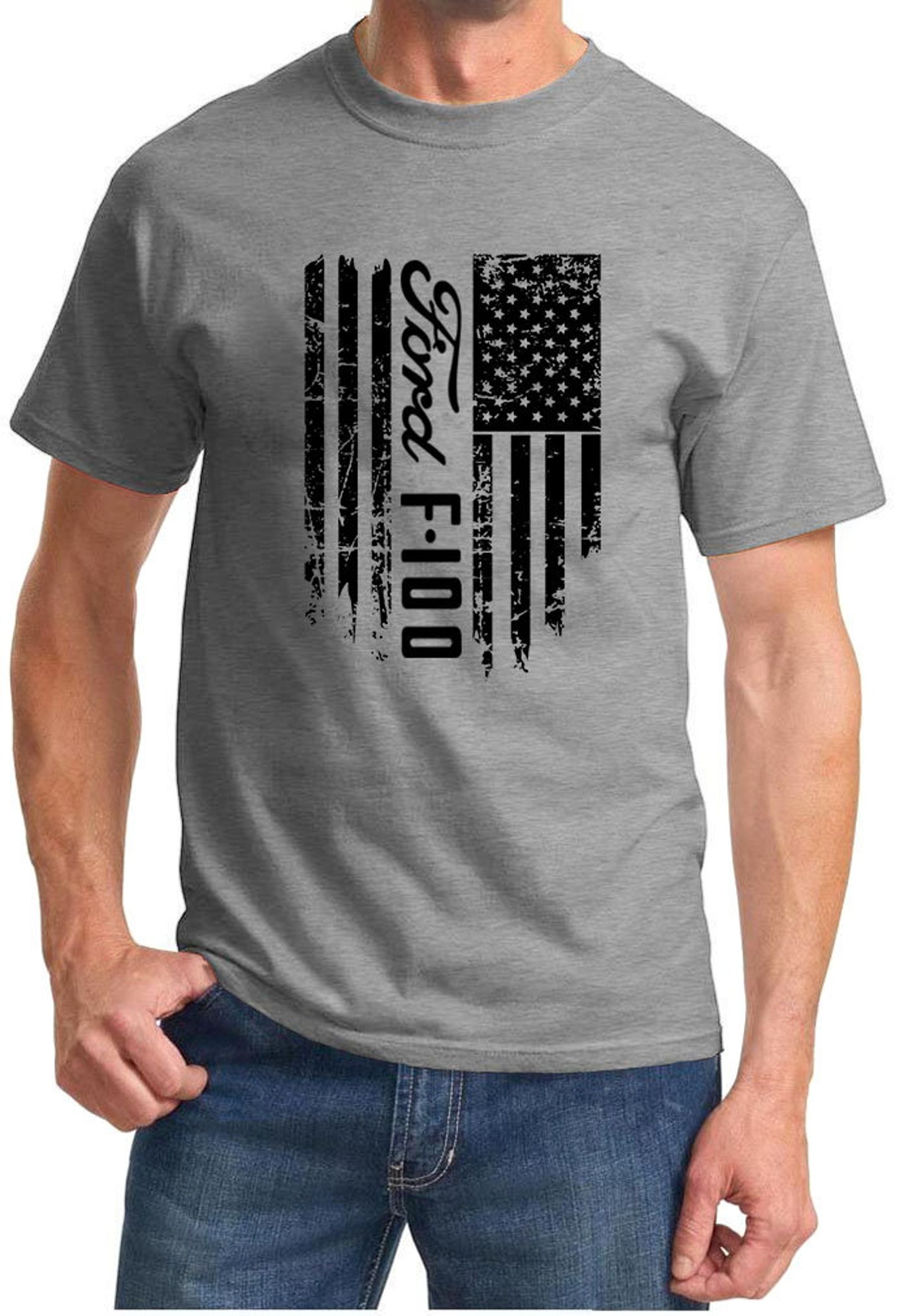 Ford F100 Pickup Truck Patriotic Flag Design Tshirt | Etsy