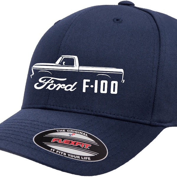 1973-77 Ford F100 Pickup Truck Classic Outline Design Flexfit 6277 Baseball Hat Cap