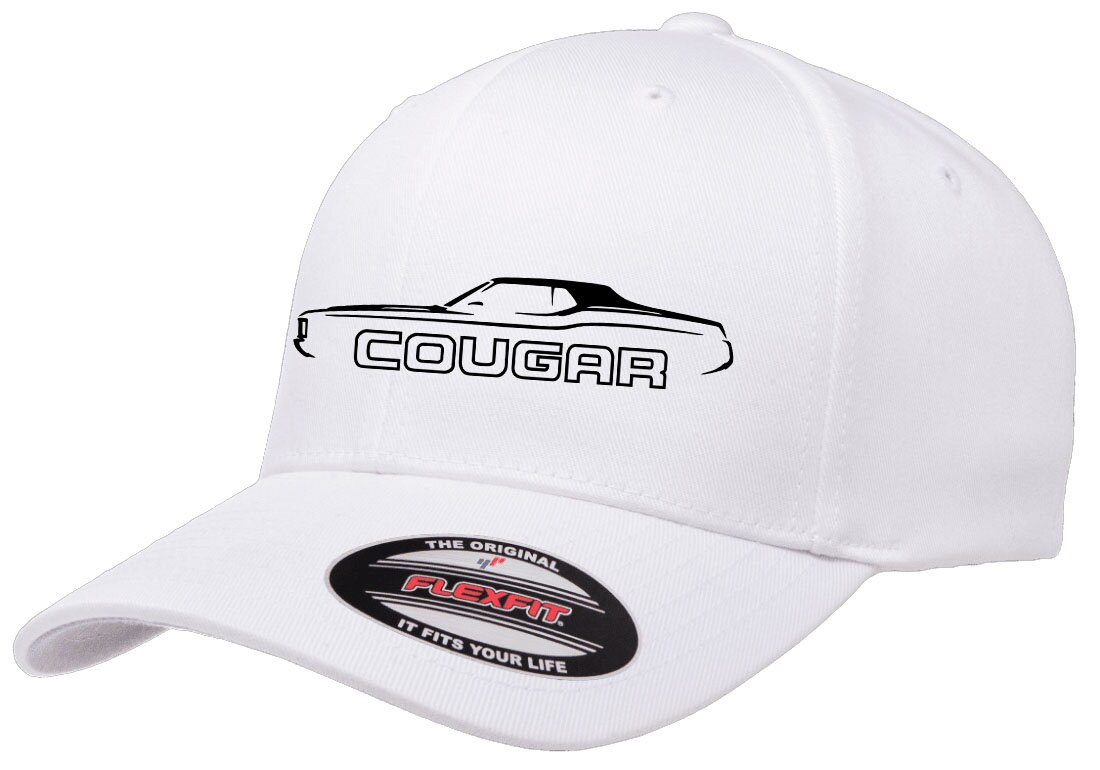 1971-73 Mercury Cougar Convertible Classic Color Outline Design Hat Cap