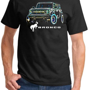 2021-24 Ford Bronco 4x4 Neon Design Full Color Tshirt White