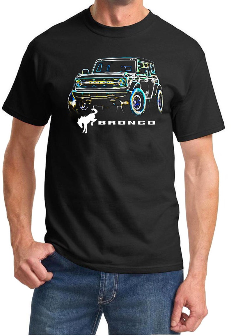 2021-24 Ford Bronco 4x4 Neon Design Full Color Tshirt White