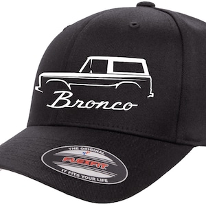 1966-77 Ford Bronco 4x4 Truck Classic Outline Design Flexfit 6277 Baseball Hat Cap