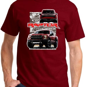 2017-20 Ford Raptor F150 4x4 Maroon Truck Full Color Design Tshirt