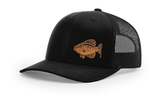 Crappie Fishing Hat Laser Engraved Leather Patch Richardson 112 Snapback  Trucker Baseball Cap -  Canada